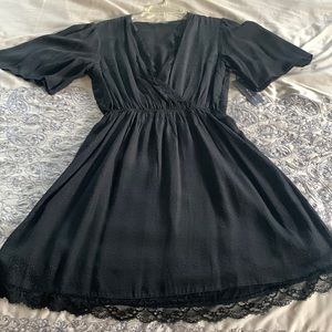 Black satin dot dress never worn